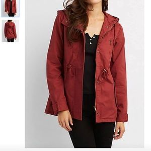 Red Hooded Anorak Jacket